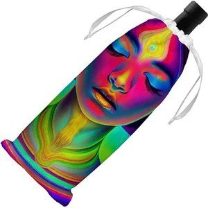 Trippy Drawings Wine Tote Bag - Beautiful Girl Wine Tote Bag - Graphic Wine Tote
